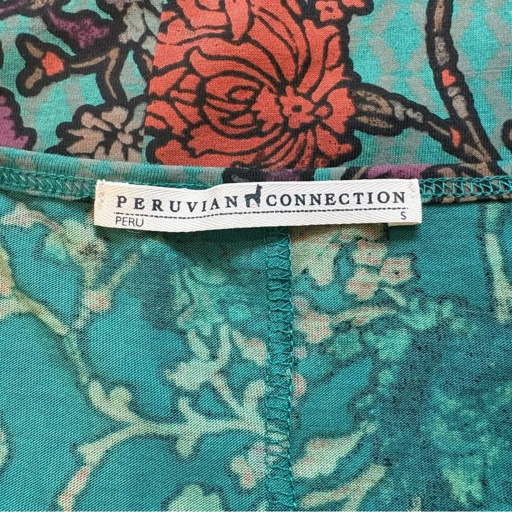 Peruvian Connection Art Nouveau Pima Cotton Tank Maxi Dress, Sz S - Picture 12 of 13